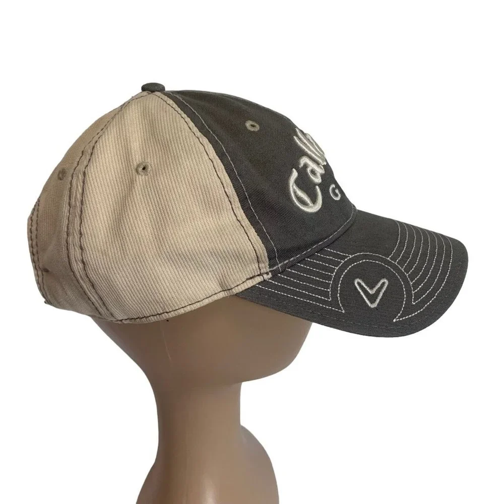 New Era Callaway Golf Cap Gray Cream ‎ Adjustable Hat Baseball Cap